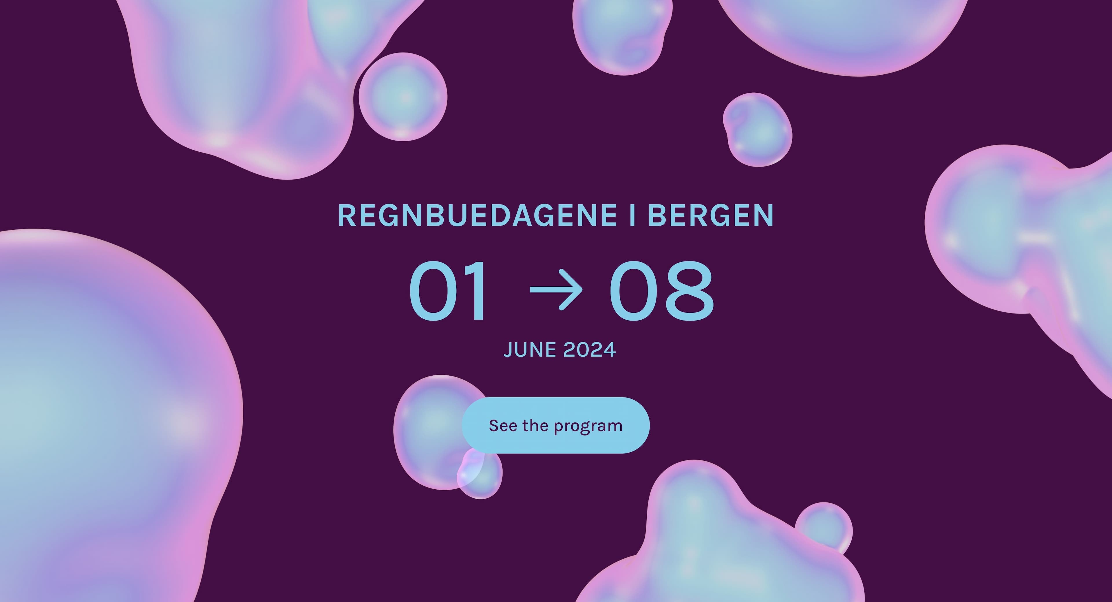 Example of event by Bergen Pride with the new visual identity