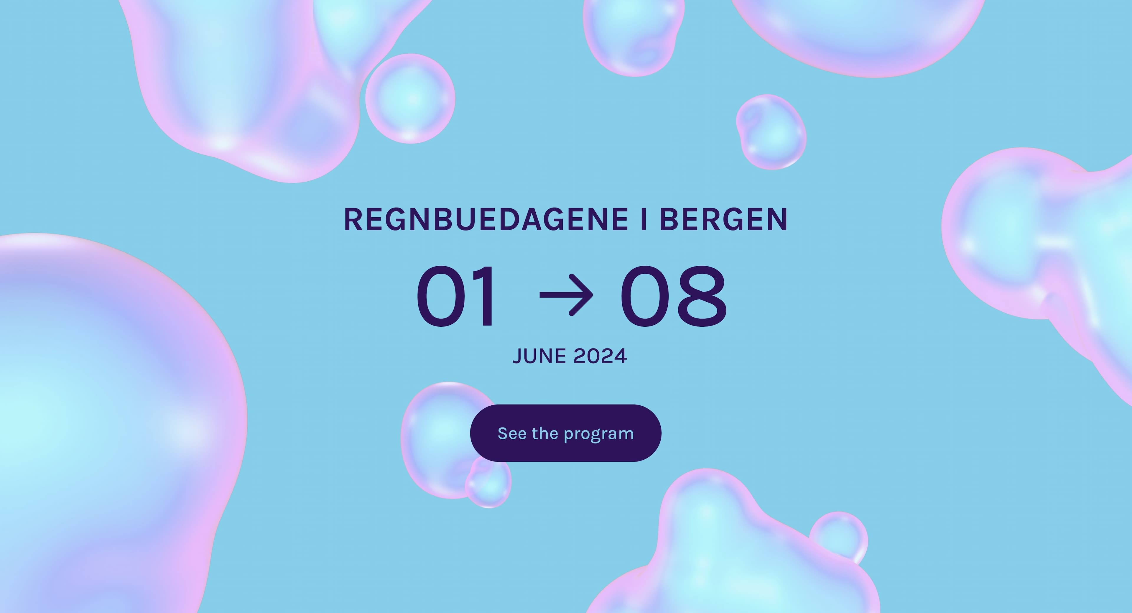 Example of event by Bergen Pride with the new visual identity