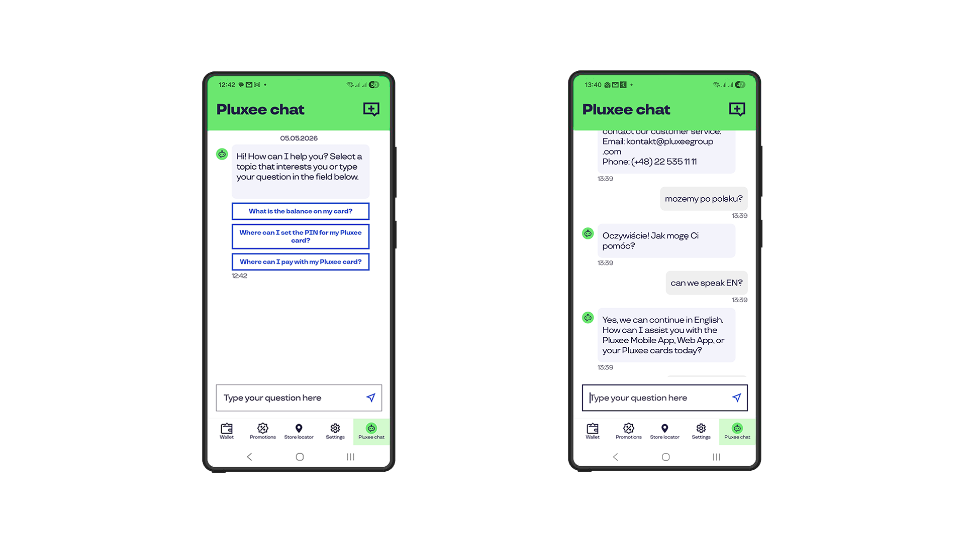 The AI chatbot in a mobile device